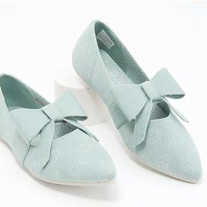 Skechers Cleo Point Washable Knit Sparkle Flats- Light Blue